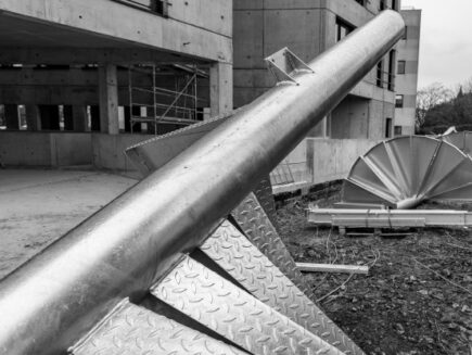Tronçon d'escalier métallique hélicoïdal